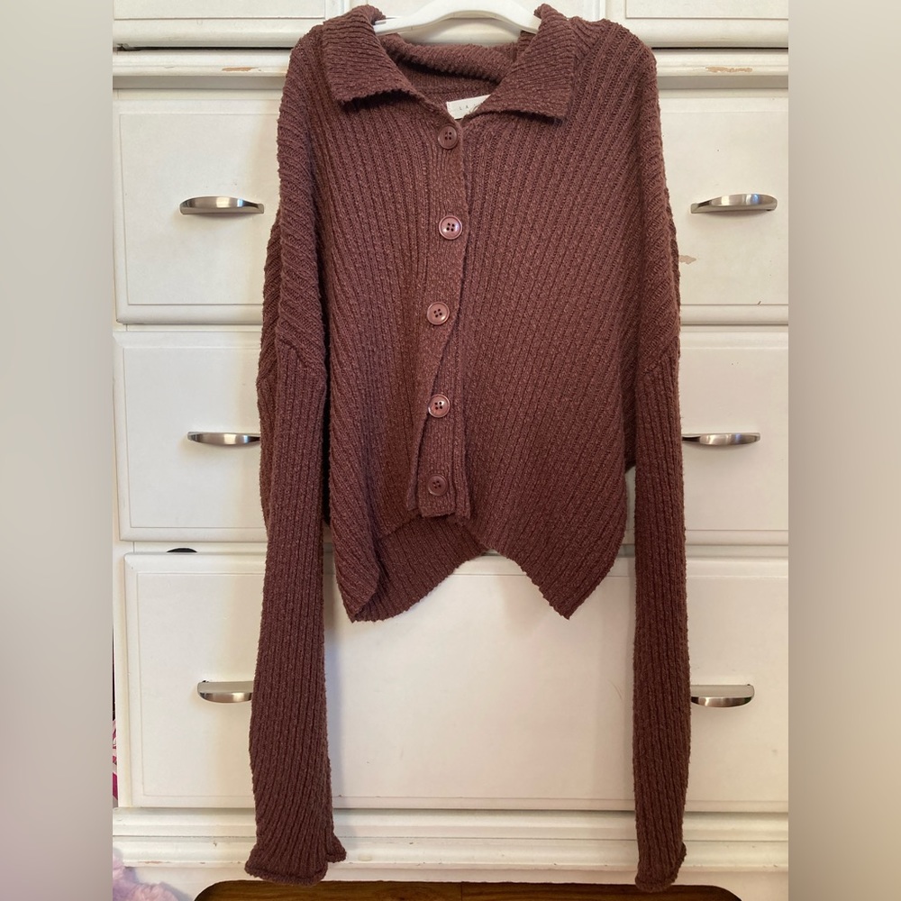 Brown comfy cardigan from PacSun